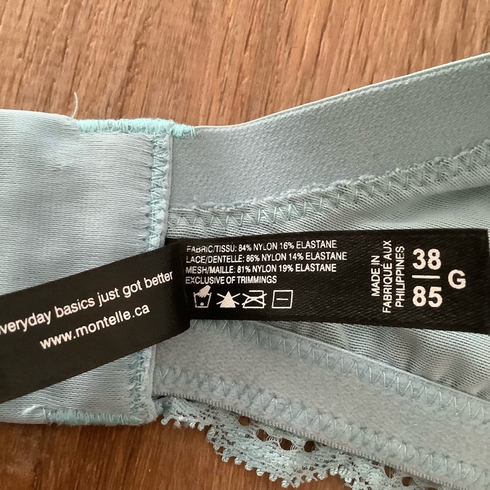 MONTELLE 🇨🇦 Pure Plus Full Coverage T-Shirt Bra Steel Blue/Turquoise Size 38 G - Picture 13 of 13